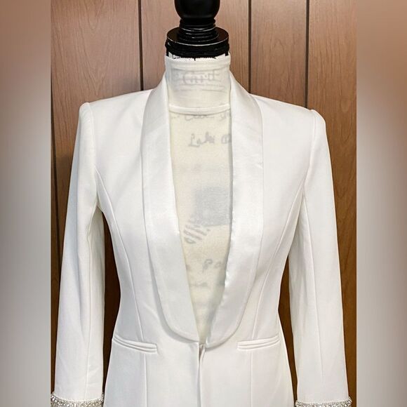 Generation Love Argo Crystal Trimmed Satin & Crepe Blazer size XS - Picture 8 of 16
